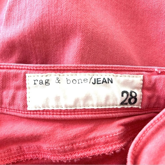 RAG & BONE The Zipper Capri Jeans Pants Skinny Ankle Cropped Coral Red Size 28 - Picture 7 of 15